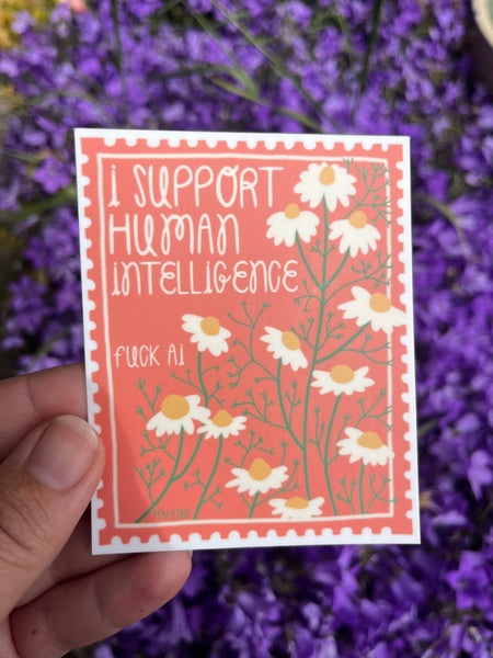 Anti-AI, Human Intelligence Sticker