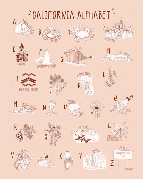 California Alphabet Print