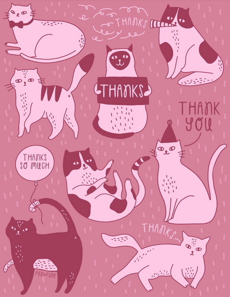 Cat Thank You Card