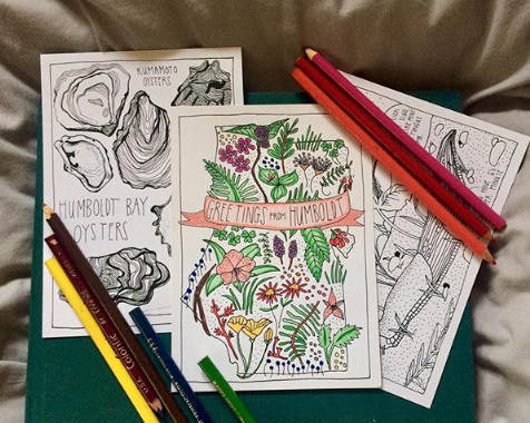 Colorable Mushrooms Postcard
