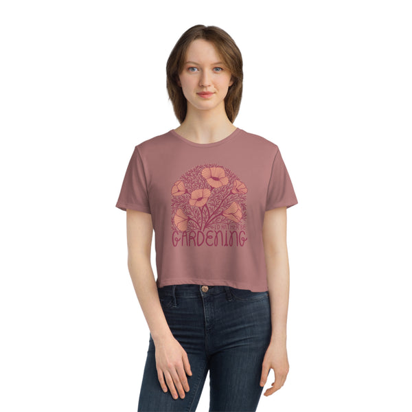 I'd Rather Be Gardening T-Shirt - Women's Flowy Cropped Tee