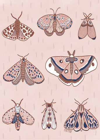 Moths Mini Print