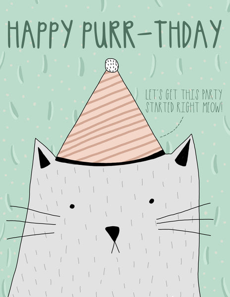 Happy Birthday Cat Card