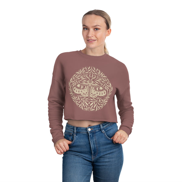Botanical Moth - Women's Cropped Sweatshirt