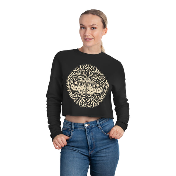Botanical Moth - Women's Cropped Sweatshirt