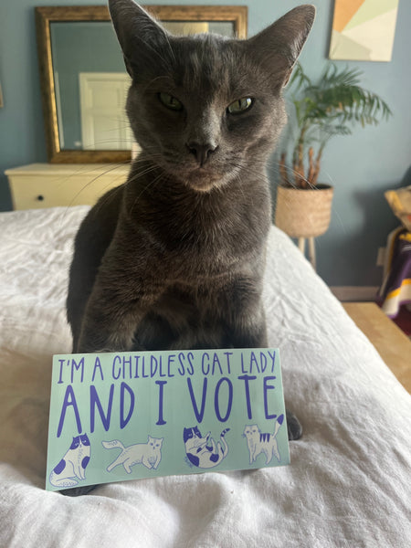 I'm A Childless Cat Lady and I Vote Sticker