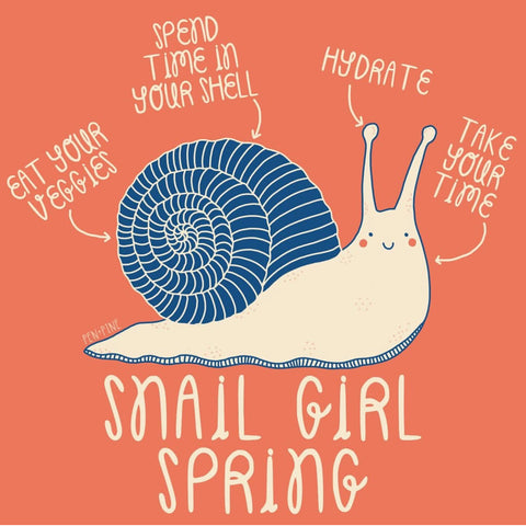 Snail Girl Spring Mini Print