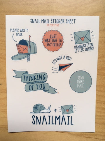 Snail Mail Sticker Sheet