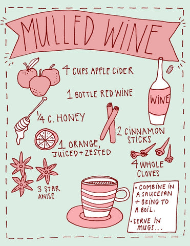 Mulled Wine Recipe Card + Card Pack
