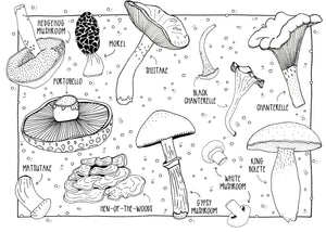 Colorable Mushrooms Postcard