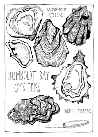 Colorable Oysters Postcard
