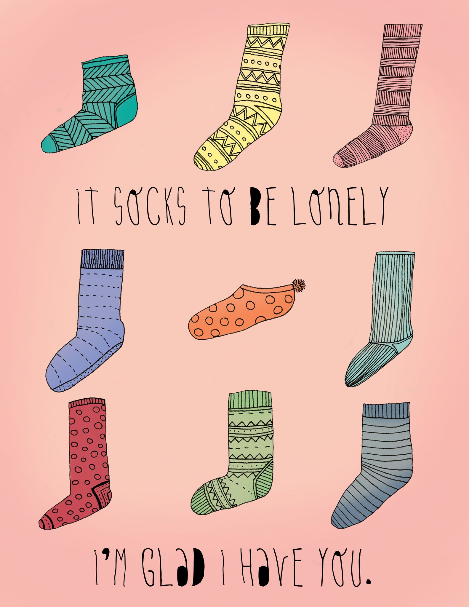 "Socks to be Lonely" Card